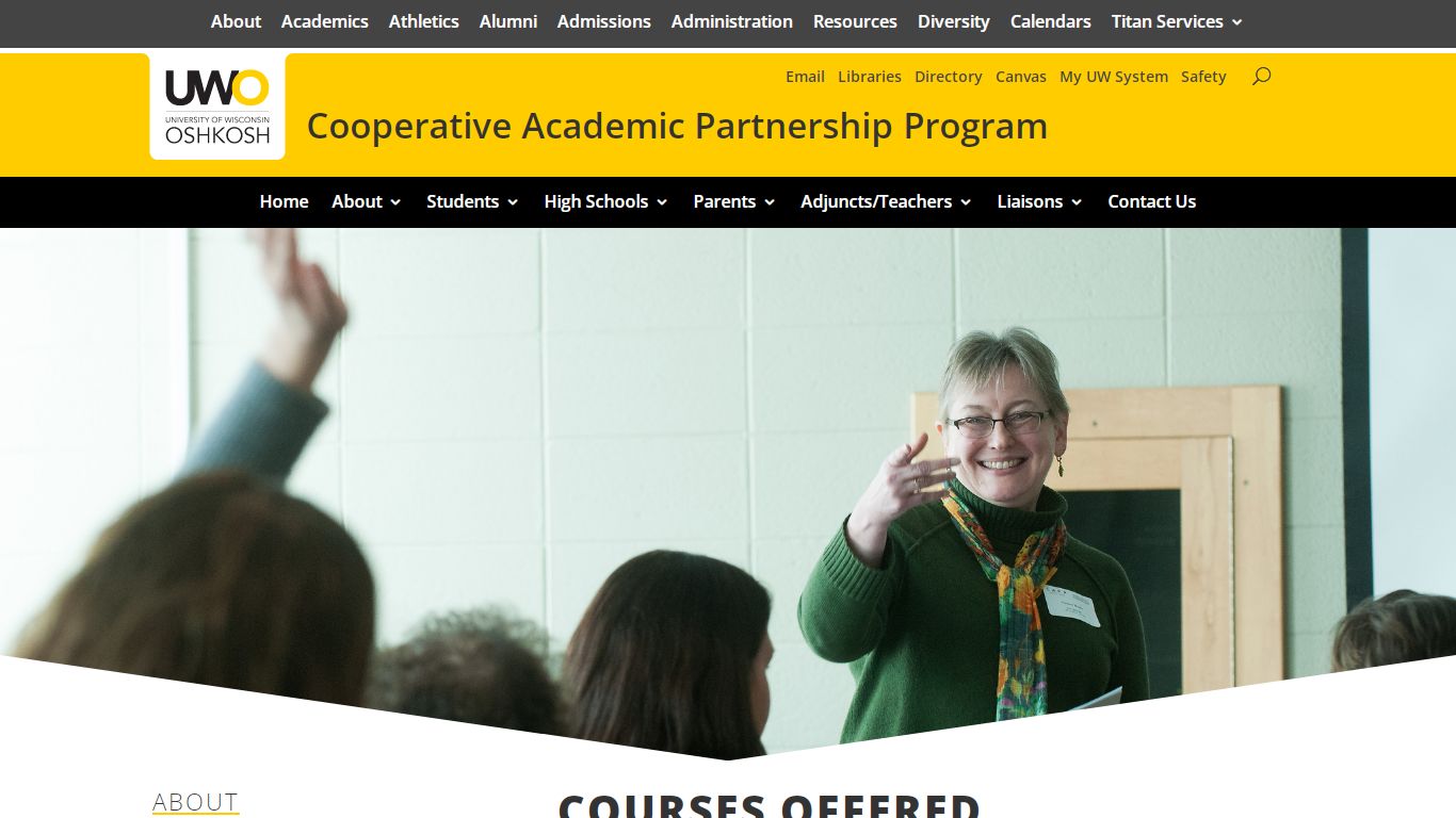 Courses - Cooperative Academic Partnership Program